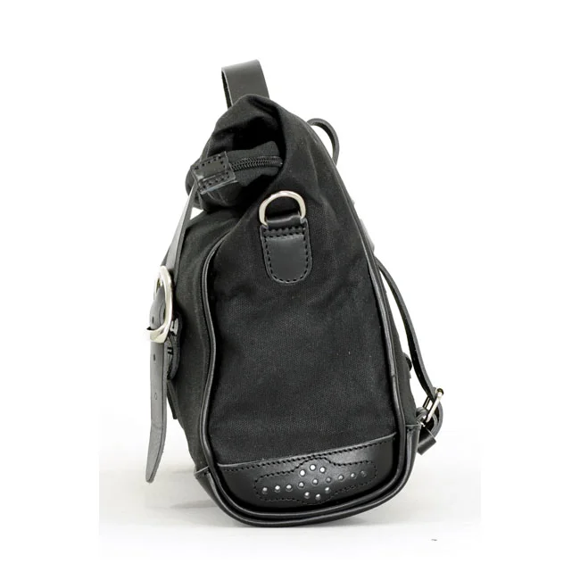 Longride ''Old Chopper'' waxed cotton saddlebag. Black