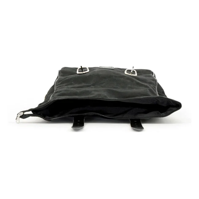 Longride ''Old Chopper'' waxed cotton saddlebag. Black