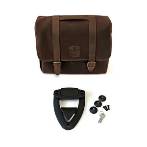 Longride Longride, click-on Classic saddlebag waxed cotton. Brown