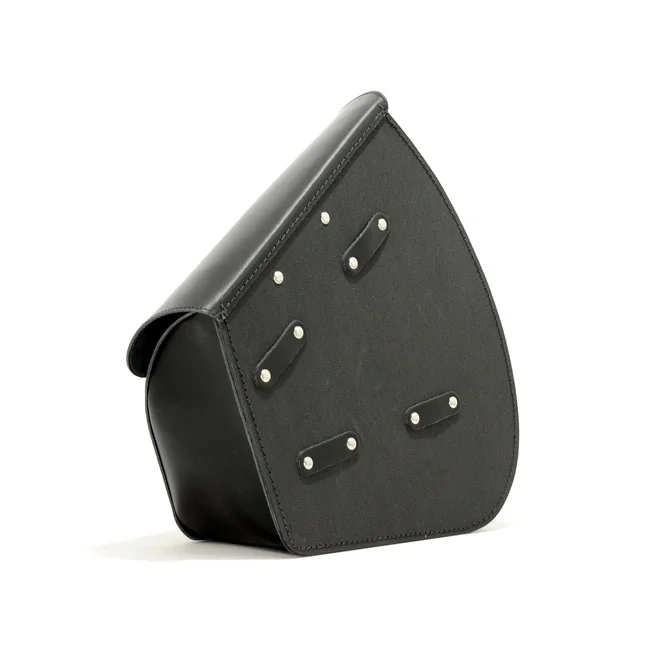 Longride Swingarm bag. Smooth, black leather. 11.6 liter