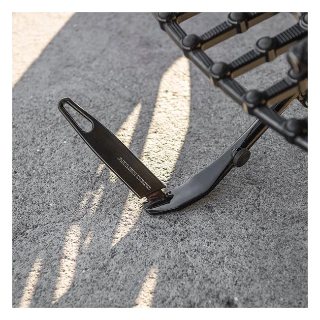 Arlen Ness Ness, bagger kickstand tab extension. Black