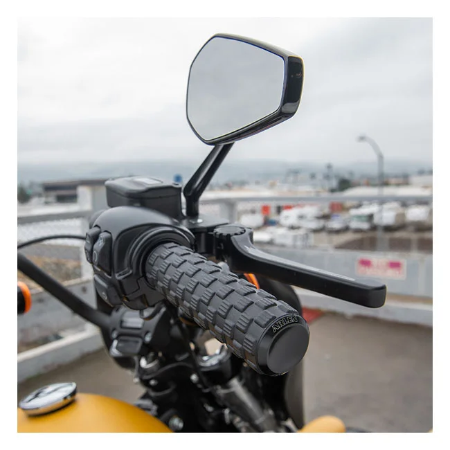 Arlen Ness Air Trax grips. Black end caps