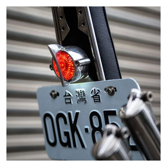 Motone Cuda taillight. Polished, no bracket. ECE