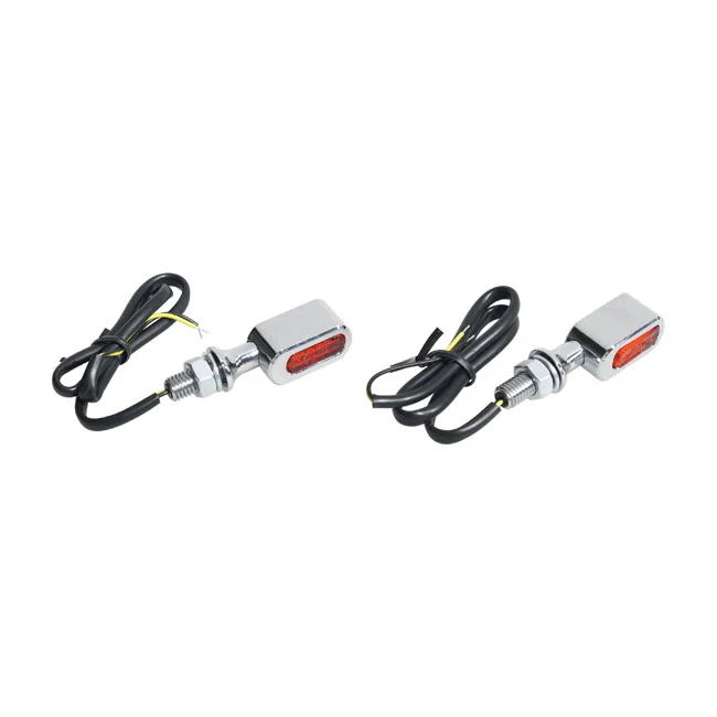 MCS Fastline, LED turn signal set. Chrome, amber lens - 597577