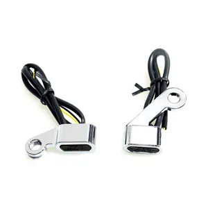 MCS Fastline, below bar LED turn signal set. Chrome, smoke lens