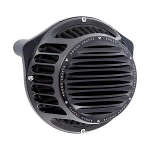 Rough Crafts Rough Crafts, Round Finned air cleaner assembly. All black