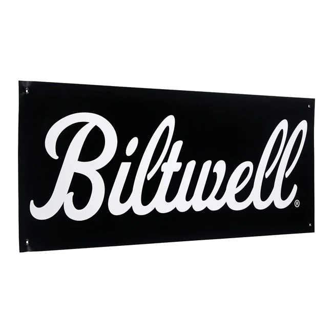 Biltwell Script Shop banner black/white