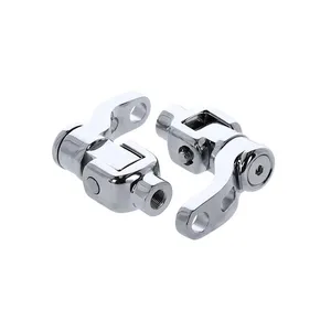 MCS M8 Softail passenger footpeg mount kit, 360° adj. Chrome