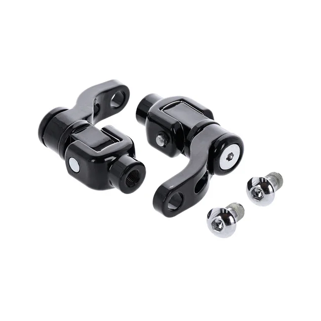 MCS M8 Softail passenger footpeg mount kit, 360° adj. Black - 599667
