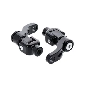 MCS M8 Softail passenger footpeg mount kit, 360° adj. Black