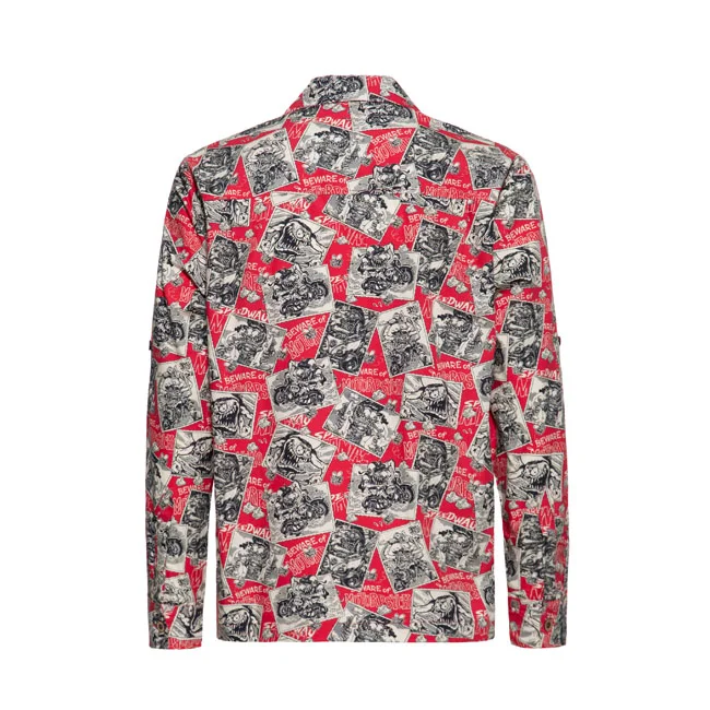 King Kerosin Kerosin AOP shirt off dark red