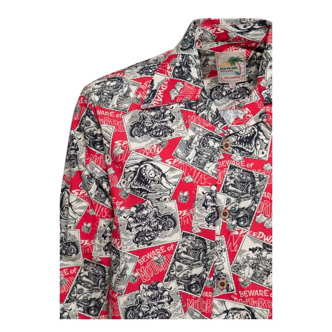King Kerosin Kerosin AOP shirt off dark red
