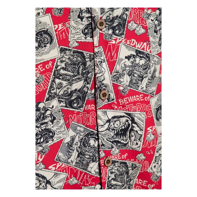 King Kerosin Kerosin AOP shirt off dark red