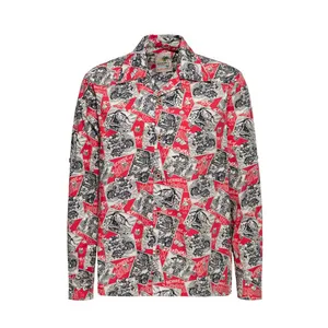King Kerosin King Kerosin AOP shirt off dark red