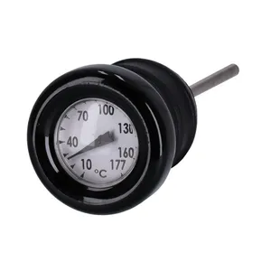 MCS Oil tank dipstick with temperature gauge. Black w/white face