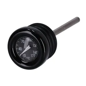 MCS Oil tank dipstick with temperature gauge. Black w/black face