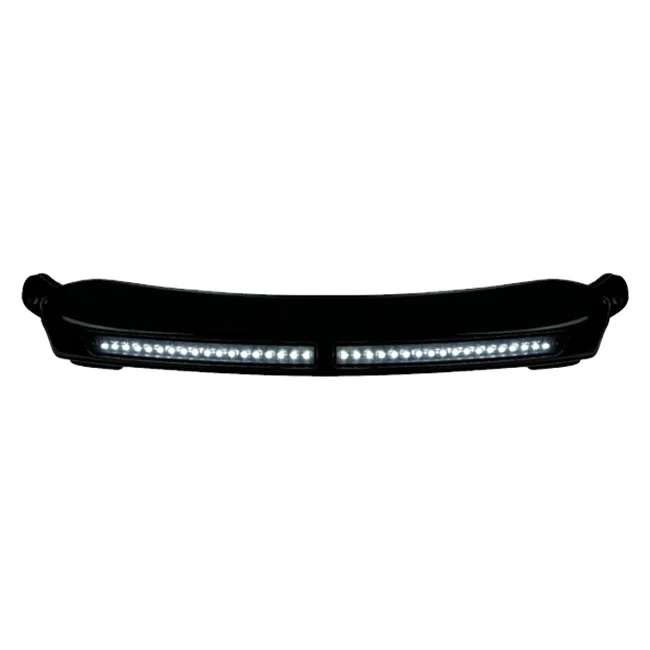 Custom Dynamics Dynamics, white DRL center windshield trim. Black