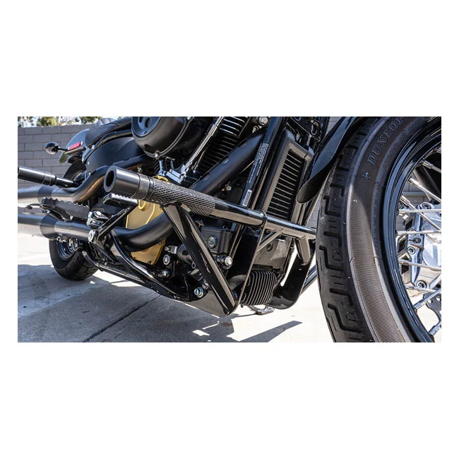 Burly Brand, Brawler crash bar kit M8 Softail. Front. Black