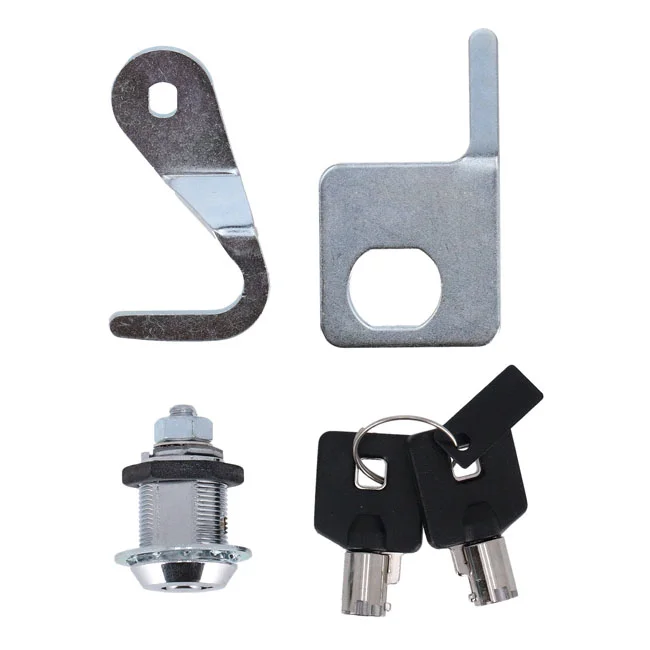 MCS Saddlebag lock and key kit. Chrome - 51452-91A
