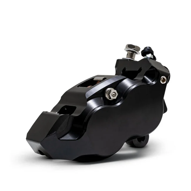 Performance Machine PM, Race Series 4-P Monobloc caliper. Left front. Black