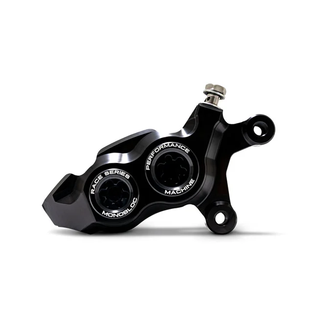 Performance Machine PM, Race Series 4-P Monobloc caliper. Right front. Black