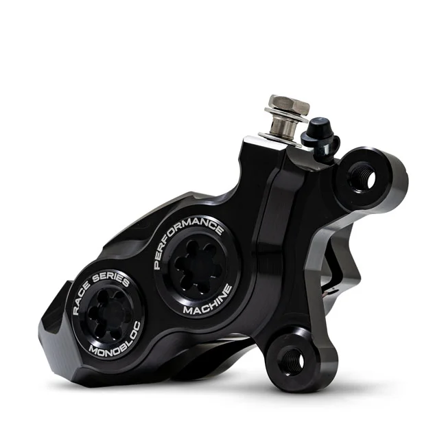 Performance Machine PM, Race Series 4-P Monobloc caliper. Right front. Black