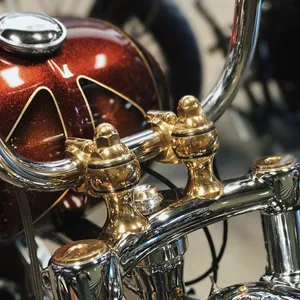Indian Larry Motorcycles Indian Larry, Throwback Risers. 2" rise. Polished brass