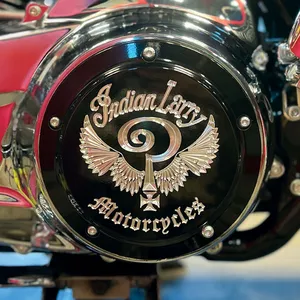 Indian Larry Motorcycles Indian Larry, ''Indian Larry'' logo derby cover. Gloss black