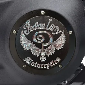 Indian Larry Motorcycles Indian Larry, ''Indian Larry'' logo derby cover. Matte black