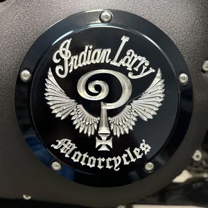 Indian Larry Motorcycles Indian Larry, ''Indian Larry'' logo derby cover. Gloss black