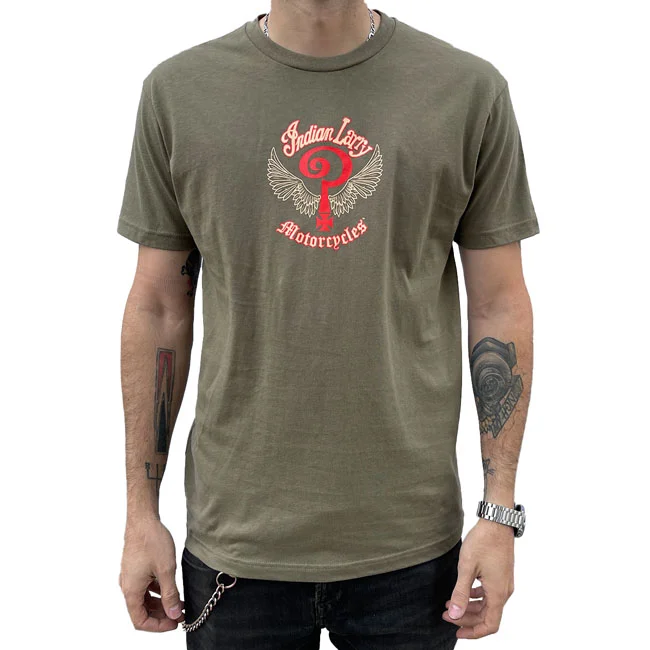 Indian Larry Motorcycles Larry Logo t-shirt army green