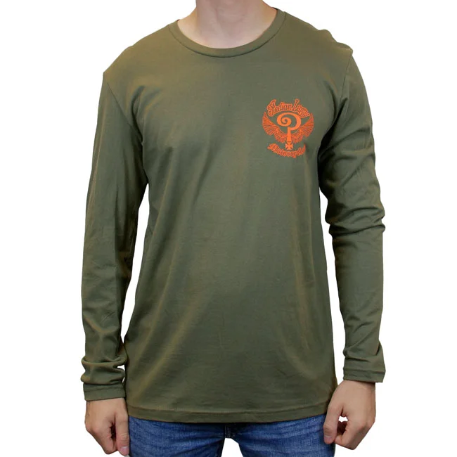 Indian Larry Motorcycles Larry John''s long sleeve army green