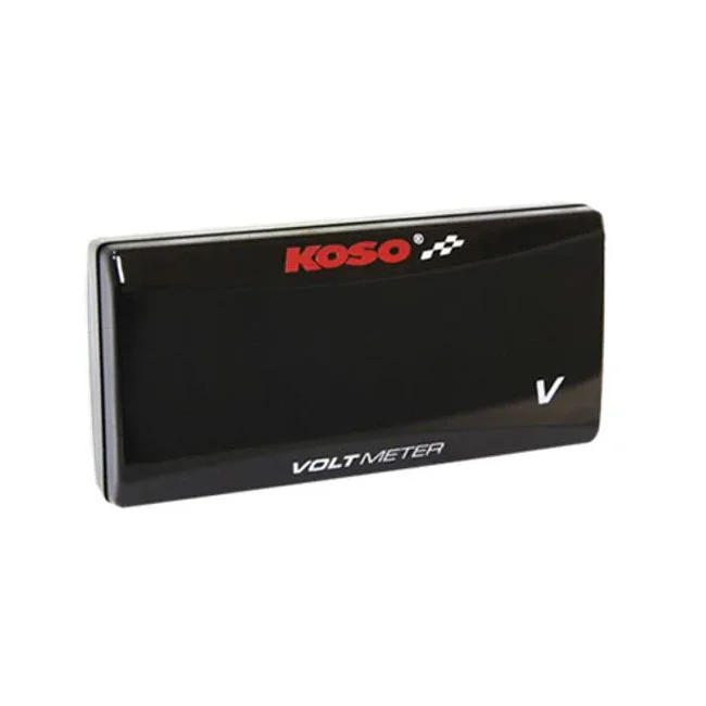 Koso Super-Slim digital volt meter. Red digits