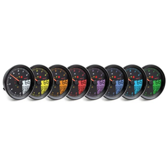 Koso HD-05 speedometer / tachometer. Black bezel