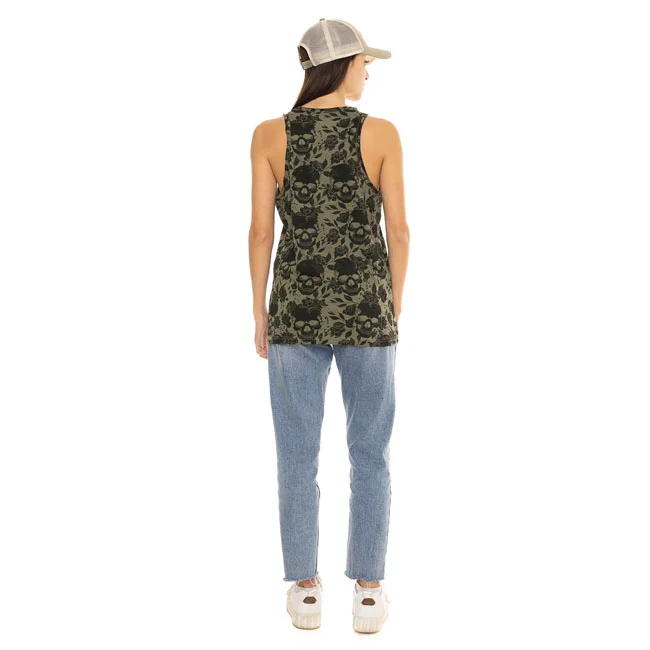 Von Dutch Dutch AOP Skull female top khaki