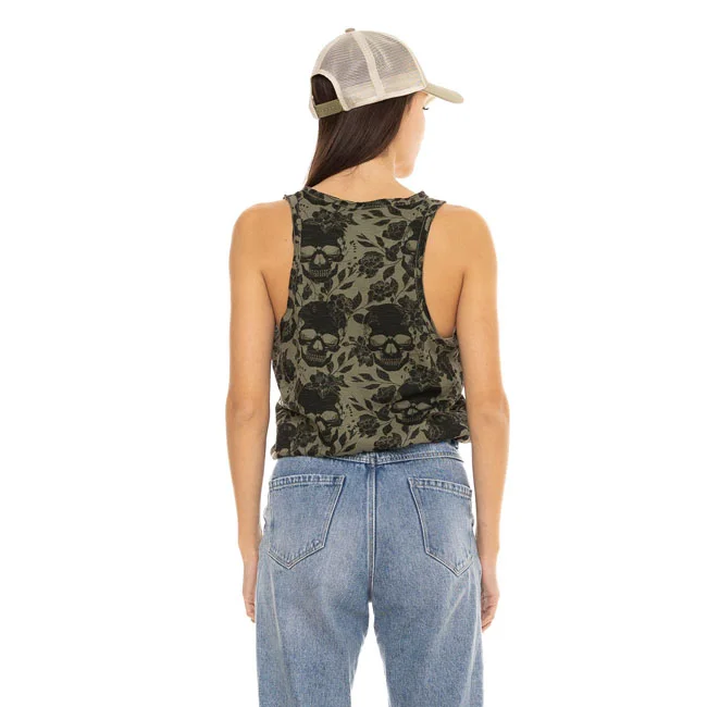 Von Dutch Dutch AOP Skull female top khaki