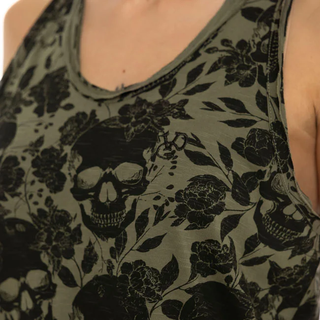 Von Dutch Dutch AOP Skull female top khaki