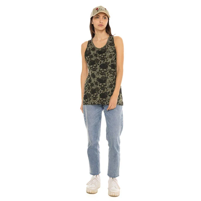 Von Dutch Dutch AOP Skull female top khaki