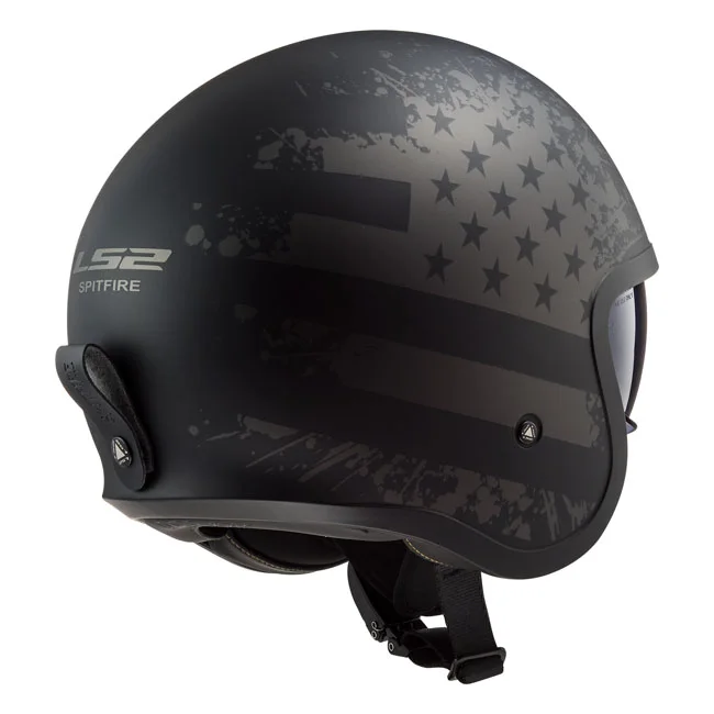 LS2 Spitfire II black Flag helmet matt black