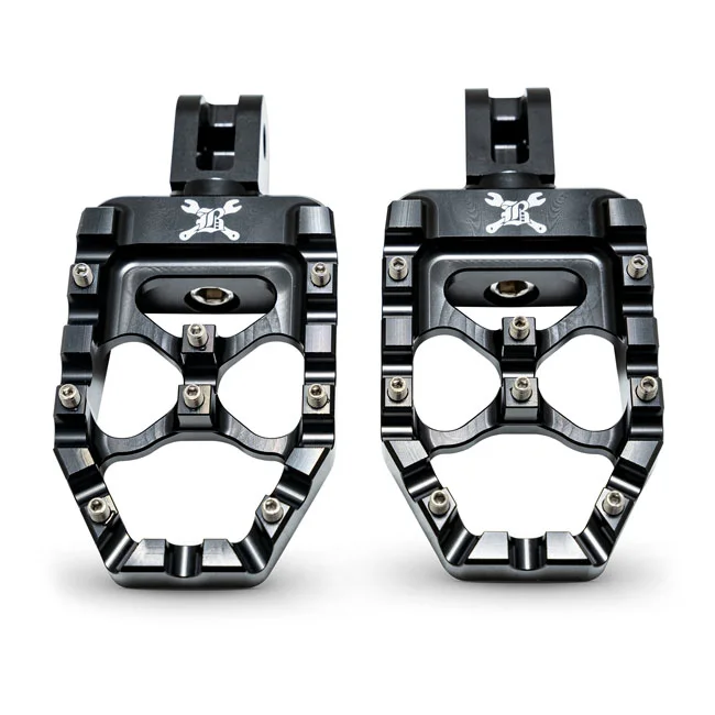 Burly MX Evolution passenger foot pegs. Black
