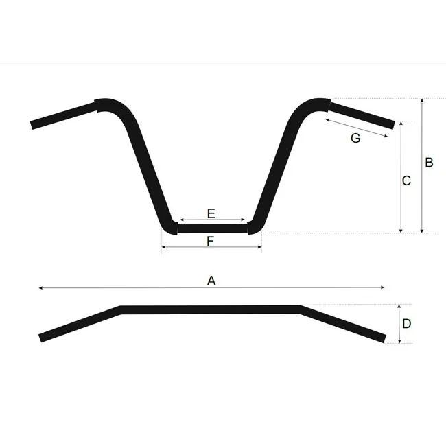 Westland Customs 1-1/4" Apehanger. Black. 15" high
