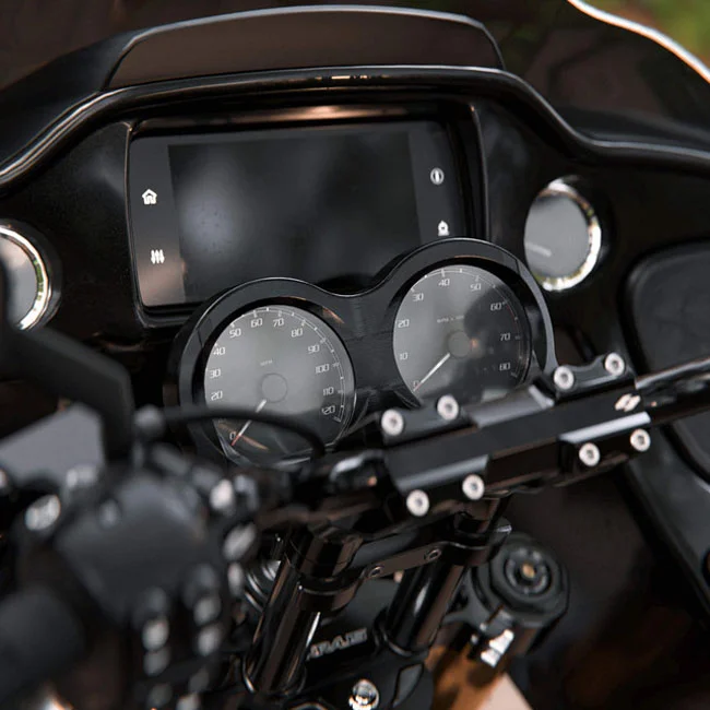 Kraus Road Glide Gauge Bezel. LUX face. Black