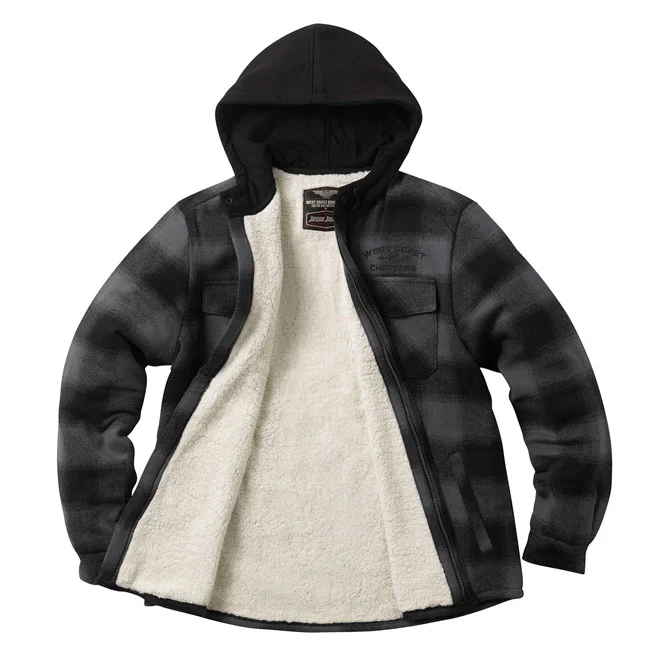 West Coast Choppers WCC Hell Bent Flannel jacket charcoal/black