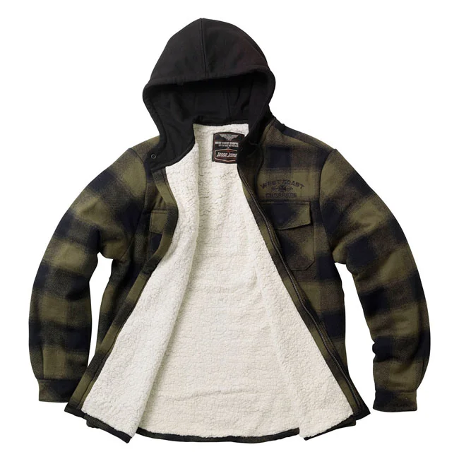 West Coast Choppers WCC Hell Bent Flannel jacket olive/black