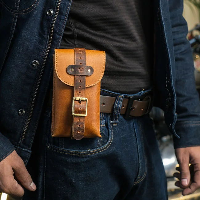 Tripmachine Trip Machine, Moto Exclusive Utility Pouch. Vintage Tan