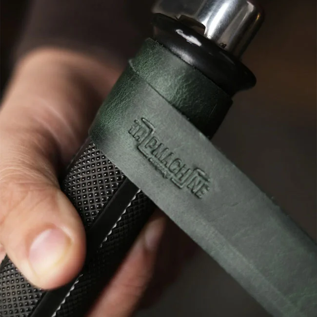 Tripmachine Trip Machine, leather handlebar grip wraps. Forest Green
