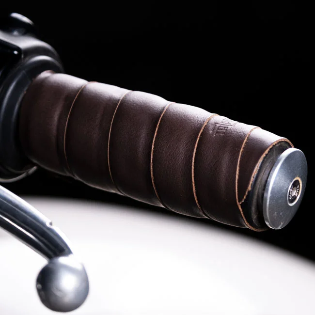 Tripmachine Trip Machine, leather handlebar grip wraps. Dark Brown Caffe