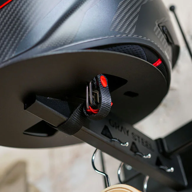 Gray Steel Steel X7 Helmet Gear Wall Mount matt black