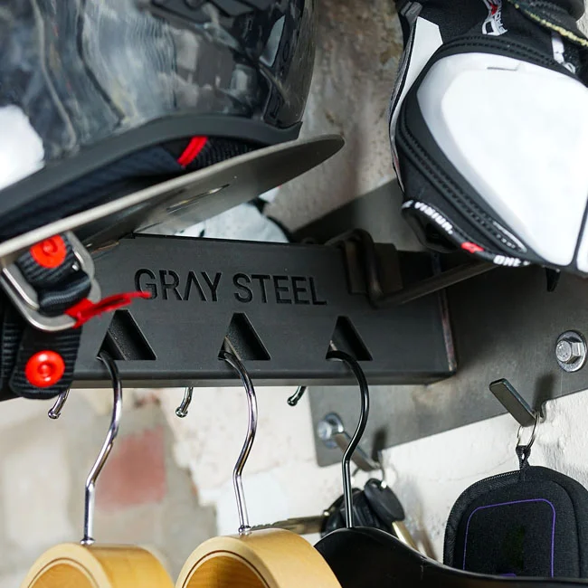 Gray Steel Steel X7 Helmet Gear Wall Mount gun metal