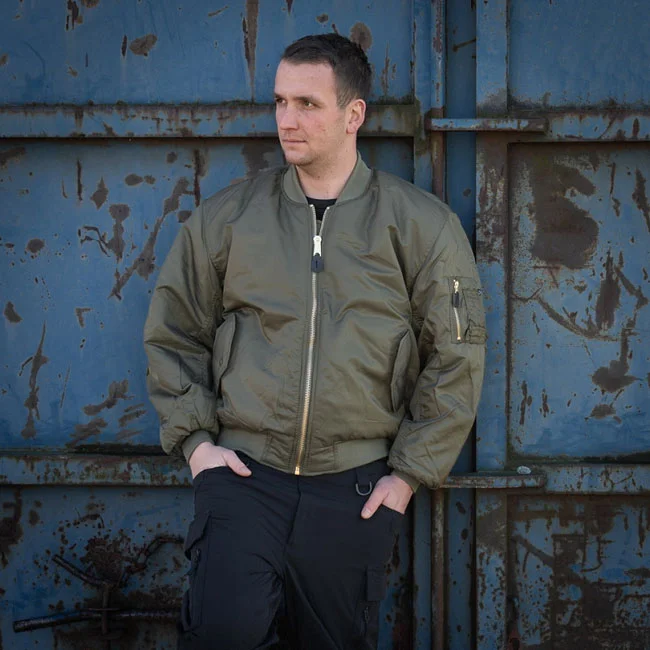 Army Surplus MA-1 Bomber flight jacket dark green